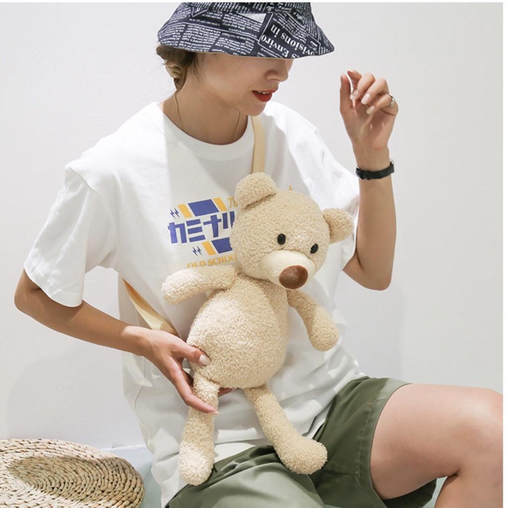 Túi Đeo Chéo Gấu Bông Xinh Xắn Gấu Teddy - Balo Gấu Bông Hình Gấu Dễ Thương