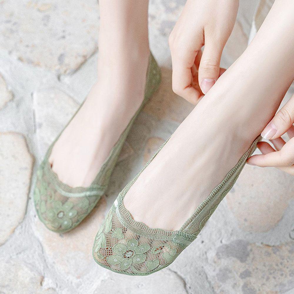 Vớ Thuyền Thoáng Khí Thoải Mái Không Trượt Họa Tiết Hoa Harajuku Cổ Điển Cho Nữ