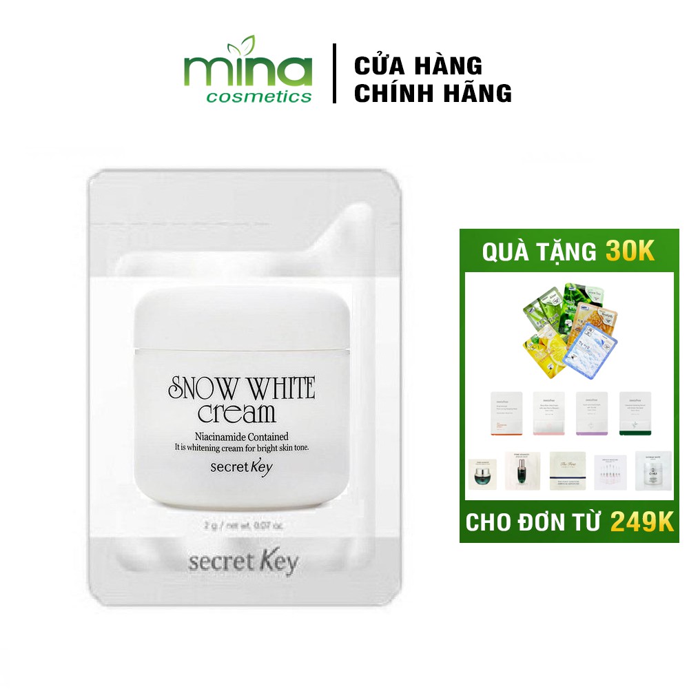 Gói Sample Kem Dưỡng Trắng Da Snow White Cream Secret Key 2g