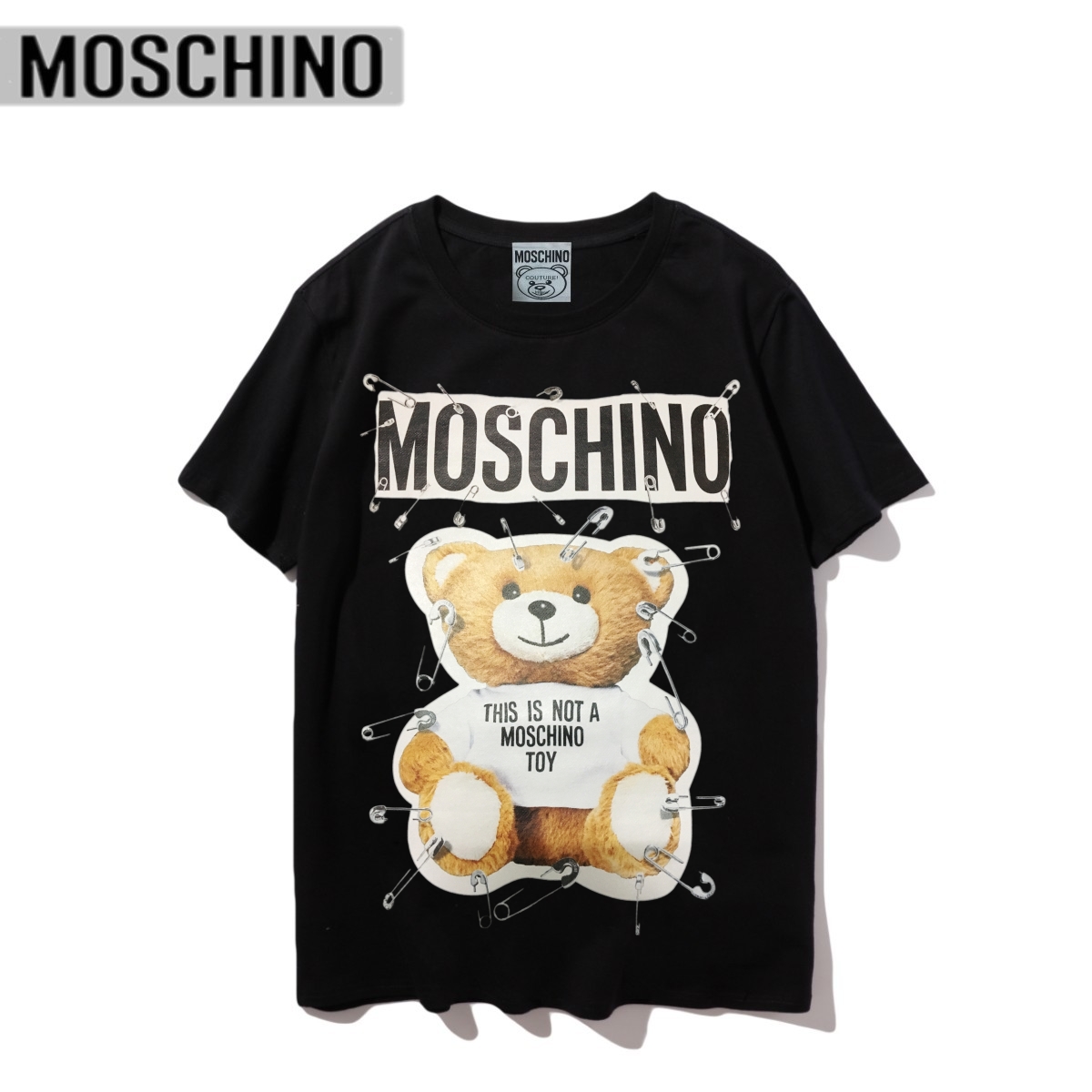 Áo Thun Tay Ngắn Cổ Tròn In Hình Gấu Moschino Thời Trang Dễ Thương