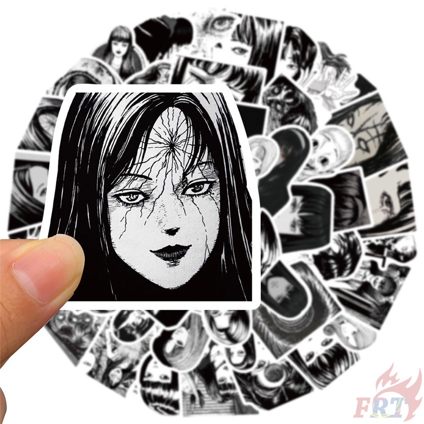 Bộ 50 miếng dán tự trang trí phong cách truyện tranh Junji Ito series kinh dị cổ điển 06 Tomie Uzumaki Souichi Tsujii