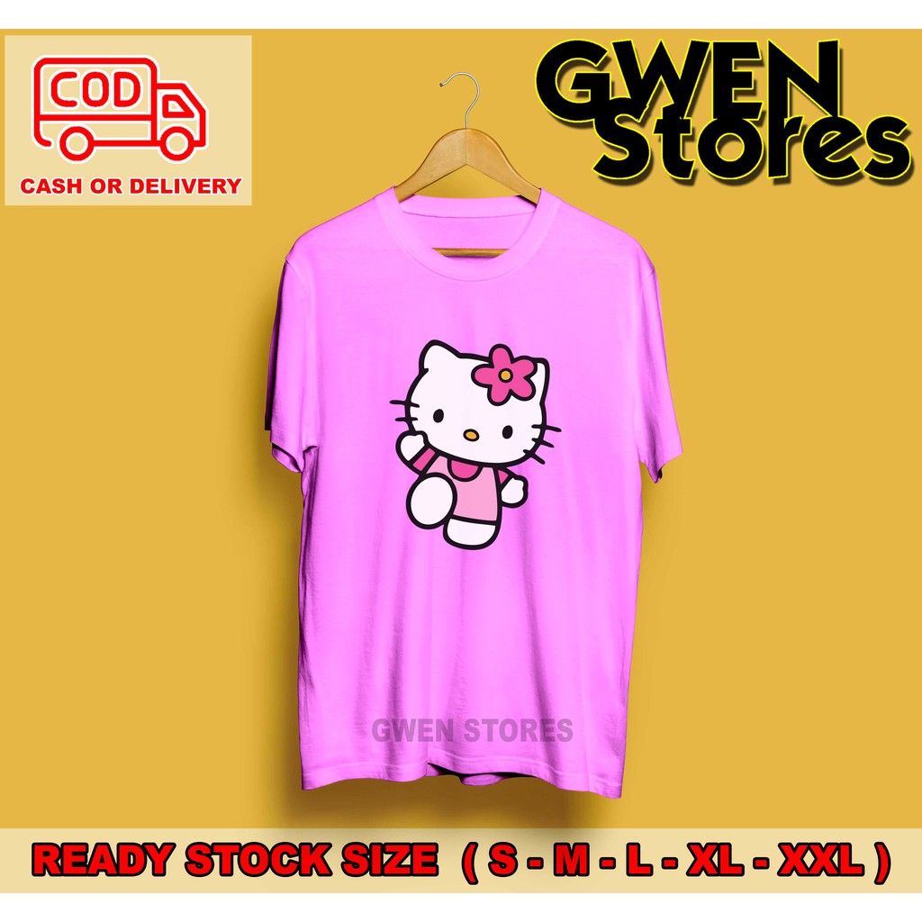 Áo Thun Cotton Họa Tiết Hello Kitty Dễ Thương Cho Nữ 30s