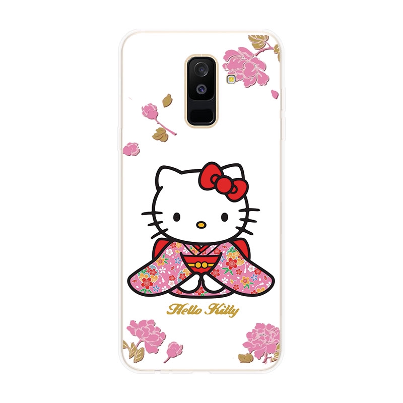 Ốp lưng TPU mềm Samsung Galaxy A6 A6+ Plus A7 A8 A8+ Plus A9 2018 Hello Kitty hoa văn