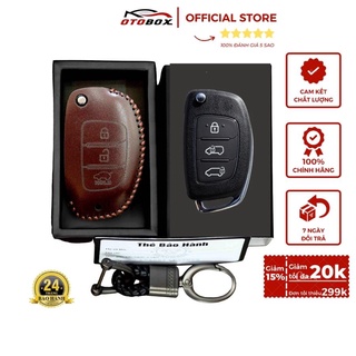 Bao da chìa khoá ô tô hyundai grand i10 thiếu, solati, accent chìa gập, bọc chìa khoá ô tô da bảo vệ chống xước