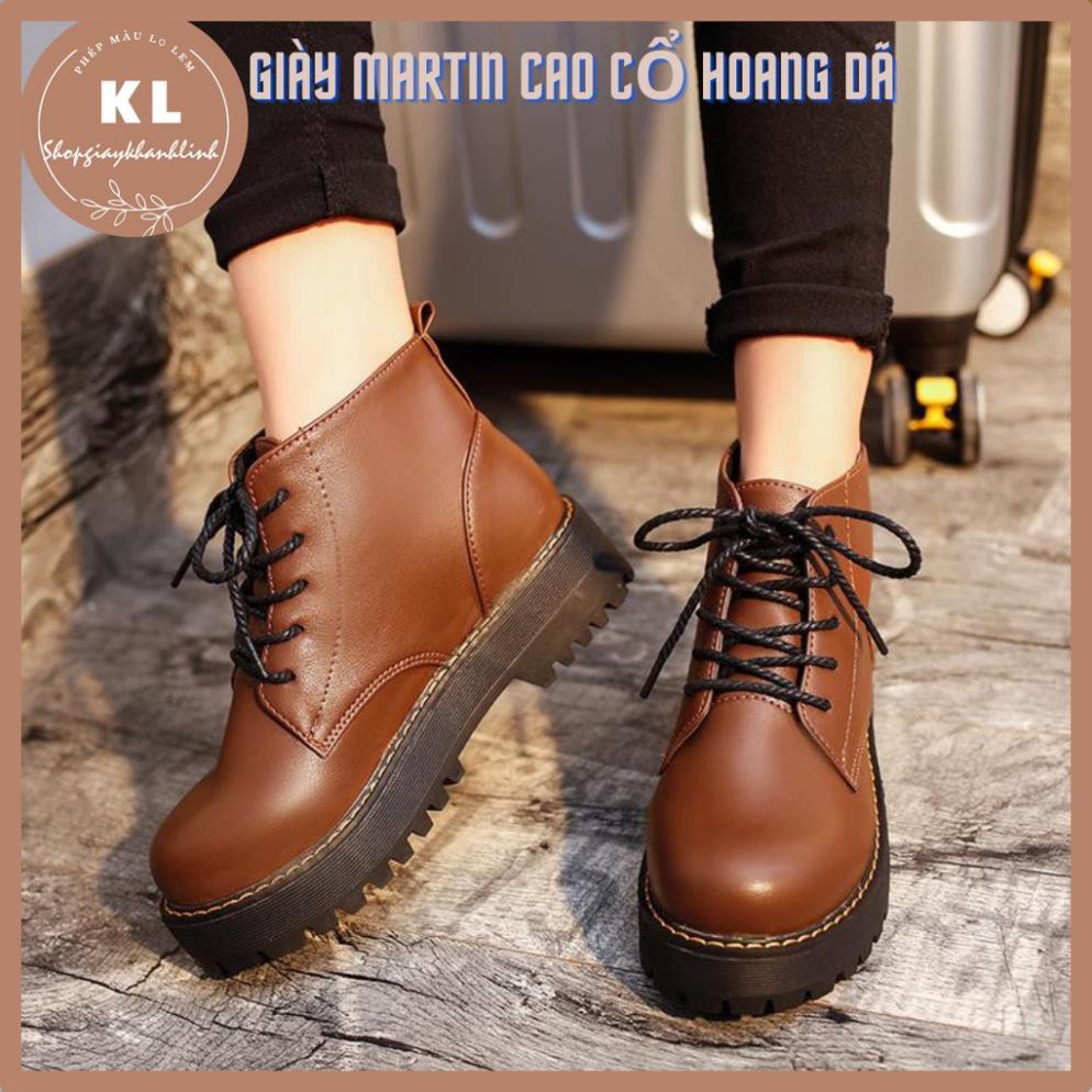 Giày/ bốt ulzzang vintage MARTIN cổ cao buộc dây tăng chiều cao mang phong cách hoang dã -b11 | BigBuy360 - bigbuy360.vn