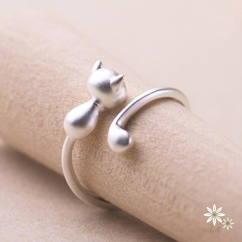 Nhẫn bạc hình tai mèo xinh xắn