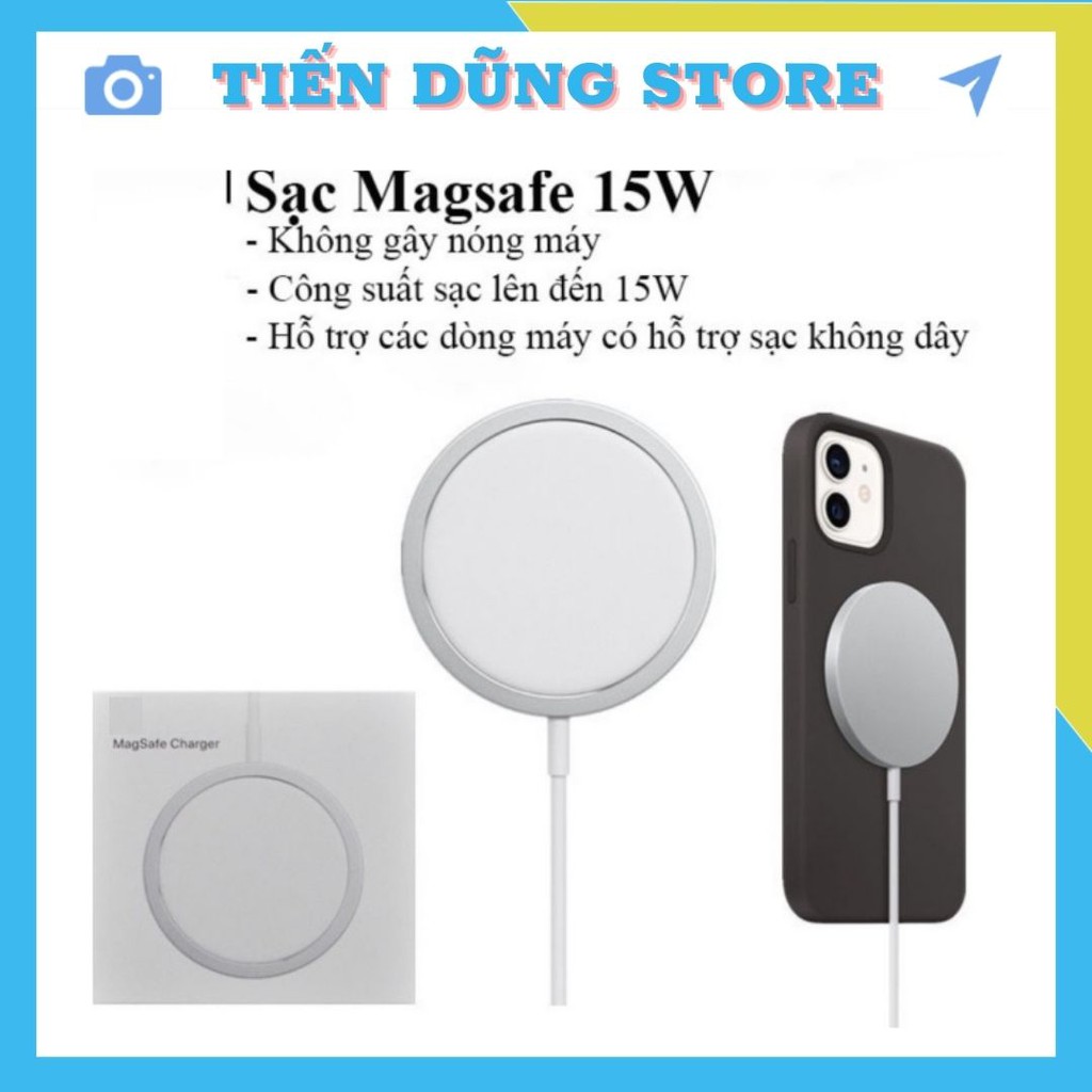 Sạc Không Dây MagSafe Dành Cho iPhone 12 Và Các Dòng Máy Hỗ Trợ Sạc Không Dây Chuẩn Qi