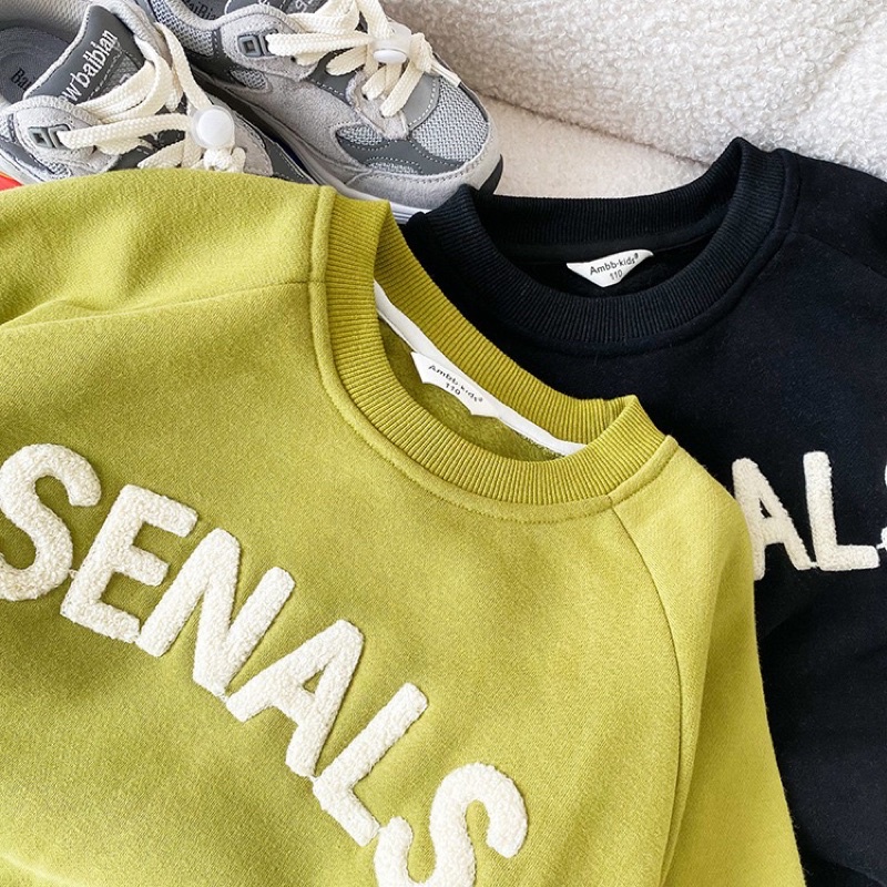 Áo Nỉ Dày Dặn Mùa Đông Cho Bé, Áo Nỉ Chữ Nổi Hàng Cao Cấp Bé Trai Bé Gái Từ 1-8 Tuổi