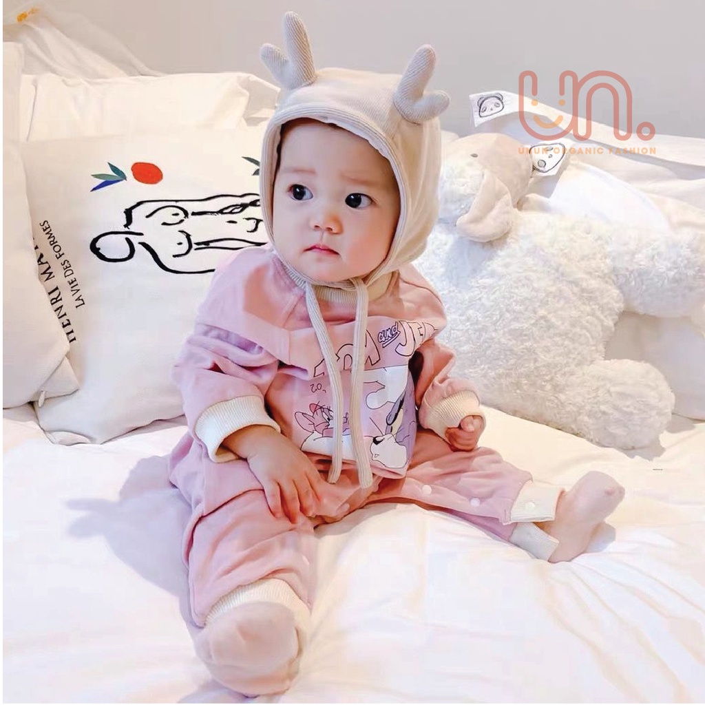 [HÀNG CAO CẤP]  Bodysuit Cho Bé Trai Bé Gái Sơ Sinh - 3 Tuổi Hình Tom &amp; Jerry Chất Nỉ Da Cá Siêu Ấm-UnUn kids - B1123