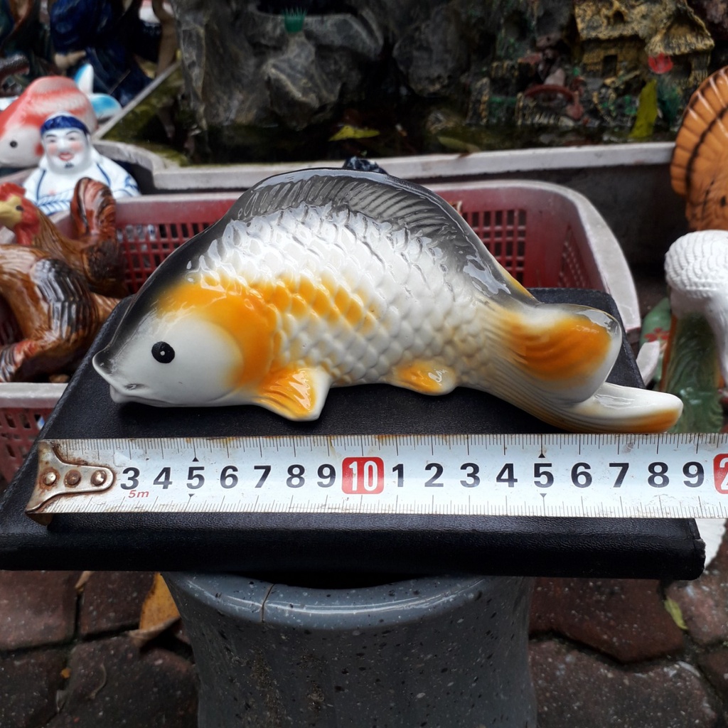 Tượng Cá Chép Gốm Sứ Bát Tràng - Đa Dạng Màu Sắc - Từ 10cm -18 cm -26cm - Phù Hợp Trang Trí Tiểu Cảnh , Bể Cá