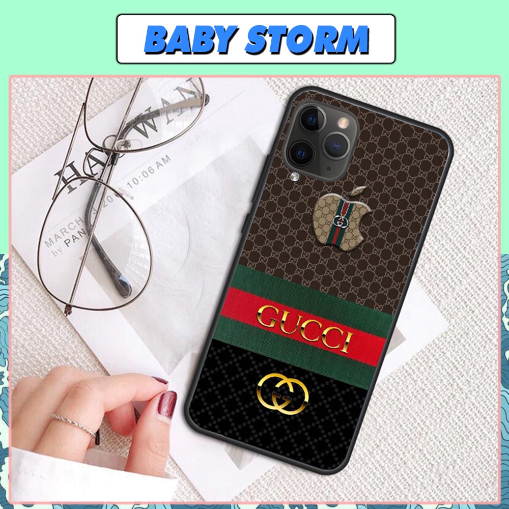 Ốp Lưng ĐIện Thoại Iphone IN Hình GUCCI Mặt Sau Kính Cường Cao Cấp In Hình Sắc Nét, Chống Trầy Xước