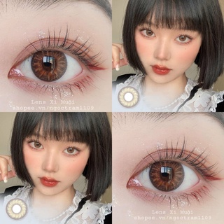 Lens Mắt Màu Nâu Giãn Vừa Flow Có Cận