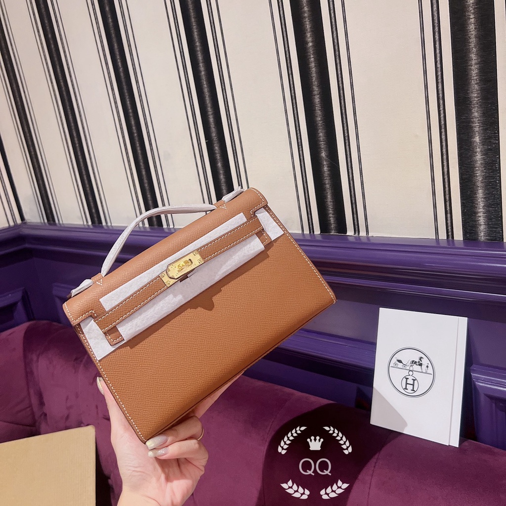 Túi Xách Her.mes ke.lly Size 22cm Màu Nâu