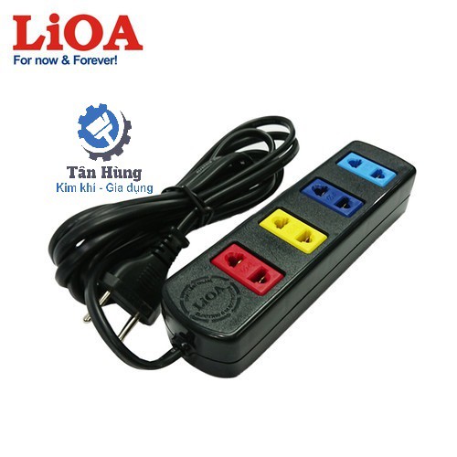 Ổ cắm điện LiOA kéo dà 4 ổ không công tắc 4TC3-2/4TC5-2 Dây dài 3m / 5m