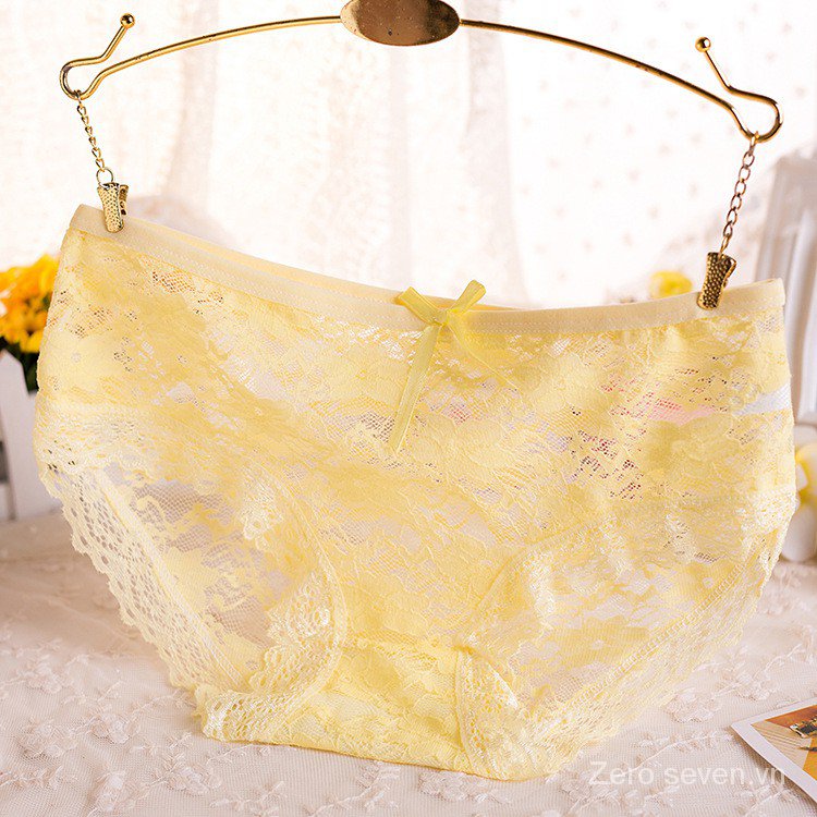 Quần lót tam giác ren lưng vừa đáy cotton thông thoáng gợi cảm