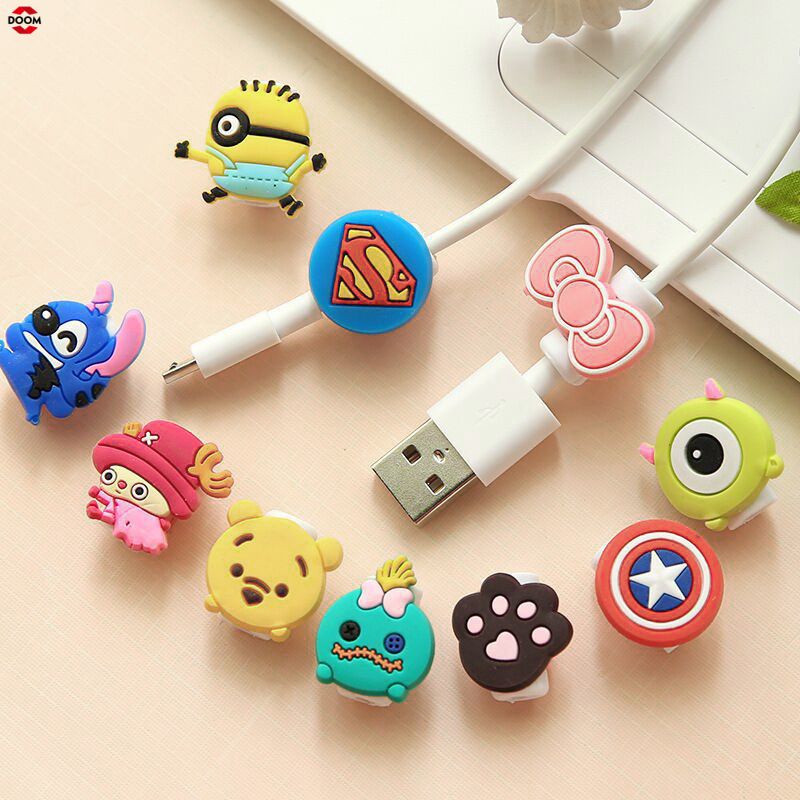 Động Vật Dễ Thương Hình Cắn Phá Chống Cáp Dữ Liệu Usb An Ninh Silicone Bảo Vệ