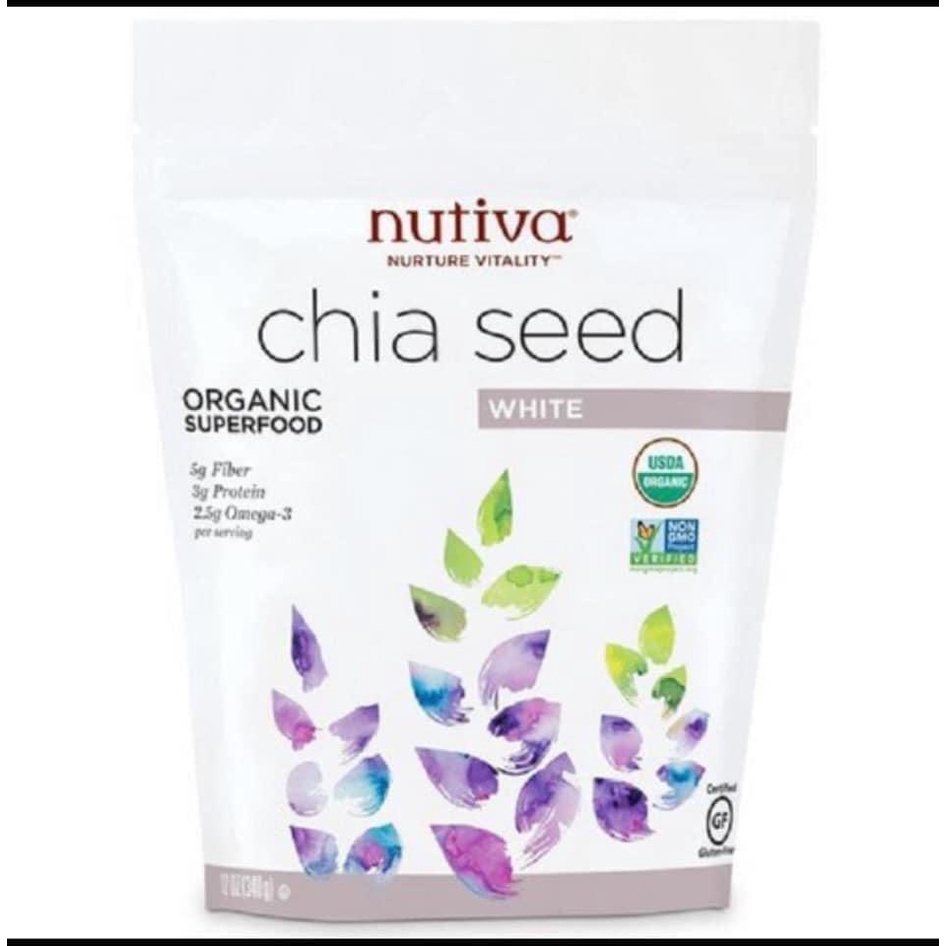 Hạt chia NUTIVA 340g hạt chia trắng Úc