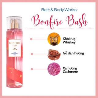 Xịt thơm Body mist Bonfire Bash Bath and Body works từ Mỹ Size 10ml