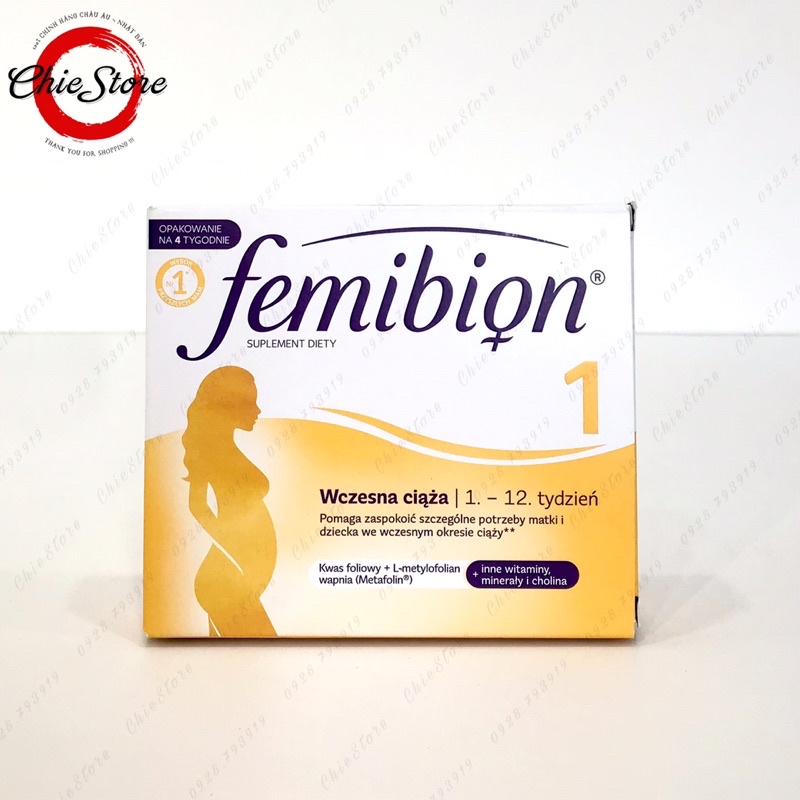 [CHÍNH HÃNG] Vitamin bầu Femibion số 1 dành cho giai đoạn đầu thai kì đến tuần thứ 12