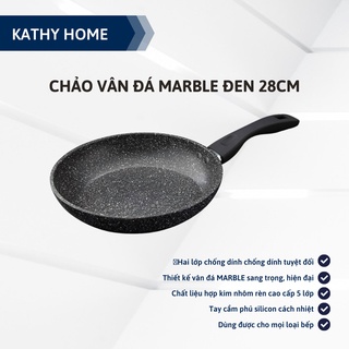 CHẢO CHỐNG DÍNH 5 LỚP CAO CẤP NHẬP KHẨU MỸ 28CM ĐÁ MARBLE ĐEN WH