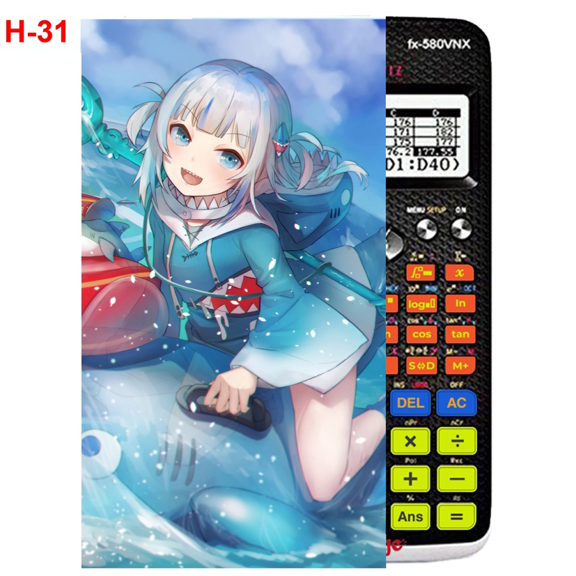 Decal Máy tính CASIO fx570, fx580...anime Gawr Gura