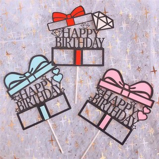 Que cắm Happy birthday nơ