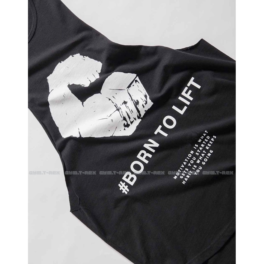 Áo tanktop tập gym nam vạt bầu BORN SP122, Áo ba lỗ gym thun cotton siêu mát - Gym Trex