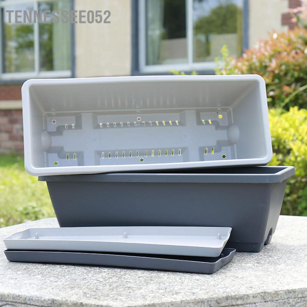 Chậu nhựa dài thông minh trồng cây hoa và rau hình chữ nhật để ban công