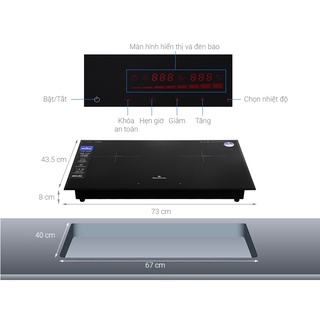 Bếp từ đôi Bluestone ICB-6948 5200W