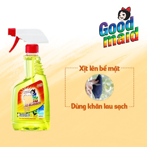 Nước Lau Kiếng Chống Bám Bụi Goodmaid Sáng Bóng Bề Mặt Kính - Hương Lemon 500ml