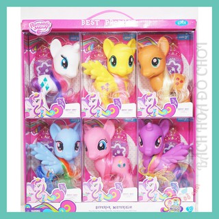 Ngựa Pony 💖𝑭𝑹𝑬𝑬𝑺𝑯𝑰𝑷💖 COMBO 6 CON - Đồ chơi cho bé [SIZE ĐẠI]