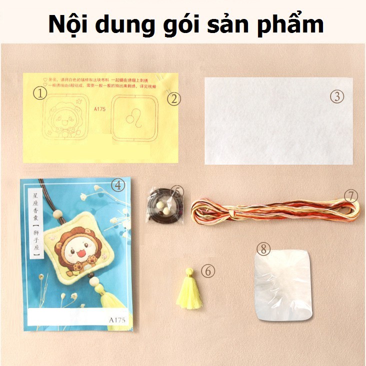 Thêu Handmade/Phụ Kiện/Túi thơm tự thêu họa tiết dễ thương ngộ nghĩnh làm quà tặng bạn trai hoặc trang trí ô tô