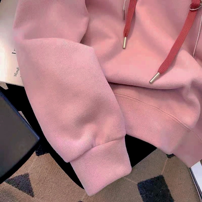 🍃🍃ÁO NỈ HỒNG HOODIE THÊU CHỮ 🍃🍃