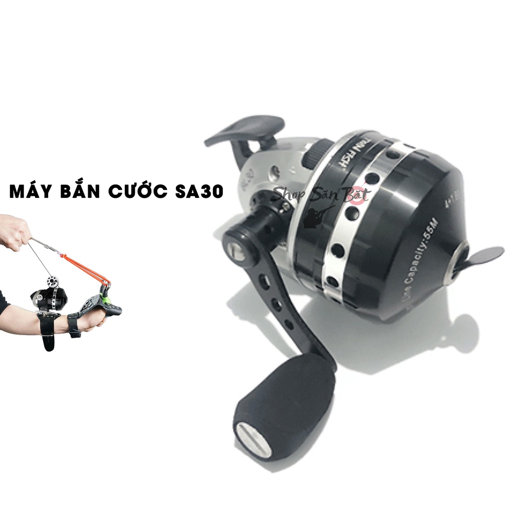 Máy thu cước chất lượng cao SA30 cho cần câu cá, ná bắn cá, máy thu cước chất liệu thép, vòng tua lớn lực mạnh bền