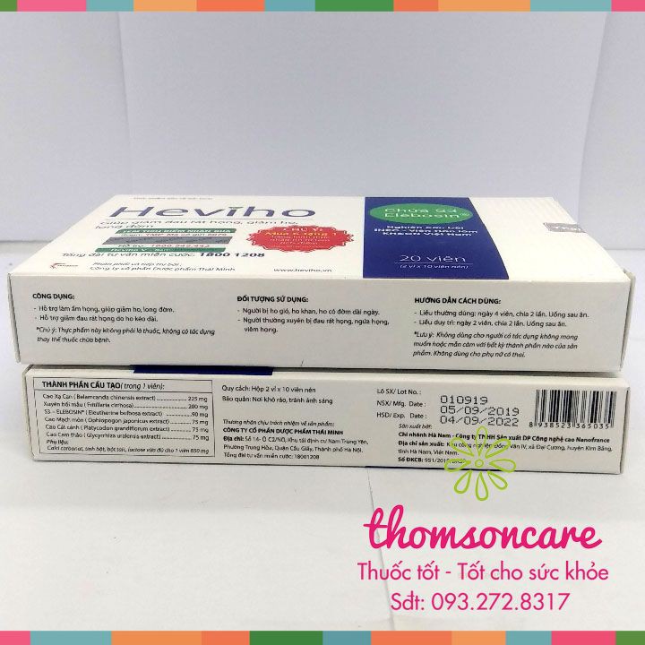 [Mã 66FMCGSALE hoàn 8% xu đơn 500K] Heviho hỗ trợ giảm đau rát họng - Có tem tích điểm chính hãng | BigBuy360 - bigbuy360.vn