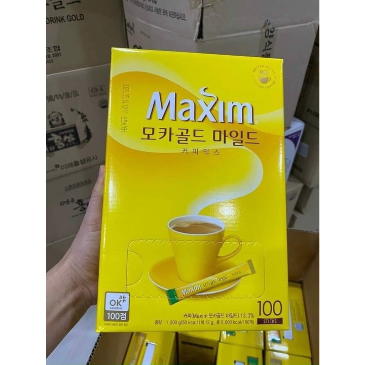 &lt;NHẬP KHẨU&gt; CÀ PHÊ MAXIM GOLD MOCHA HÀN QUỐC 100 GÓI*12GR