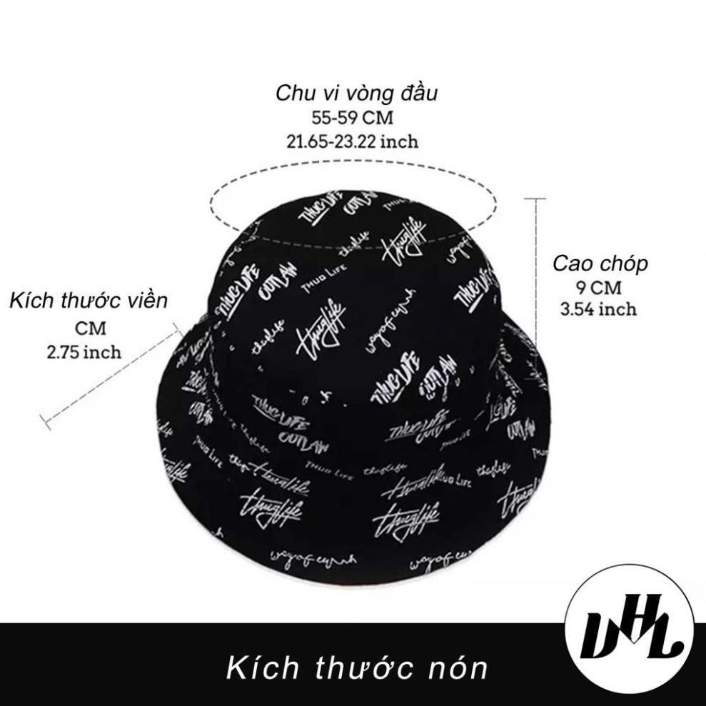 (Hàng VNXK) Nón thời trang, mũ Bucket vành tròn ThugLife vải Kaki đẹp chuẩn thời trang (Ảnh thật)