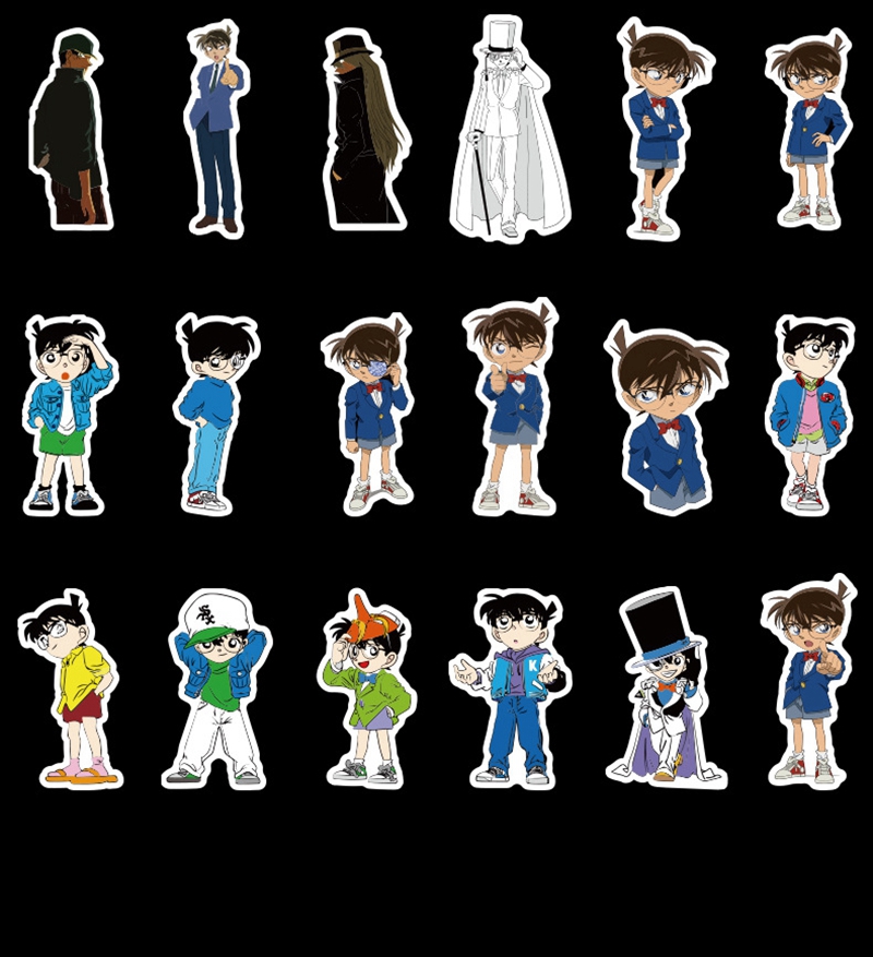 Set 50 sticker trang trí hình thám tử Conan