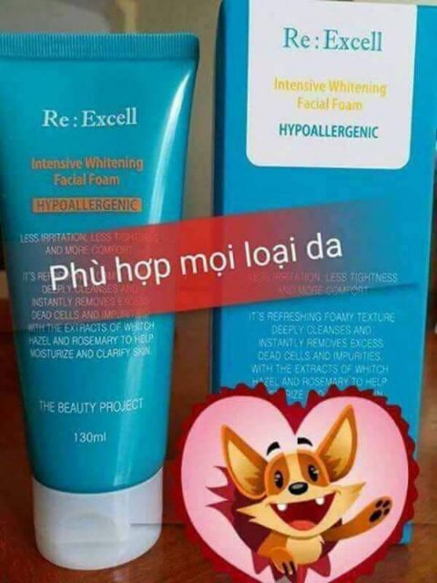 re excell intensive whitening facial foam