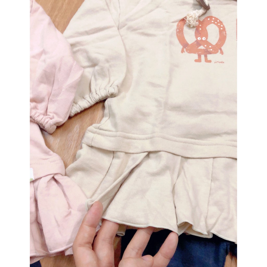 (80,90,100)Bộ nỉ da cá xuất Hàn hoodie Pimpollo jlrbt04
