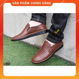 Giày lười nam da bò mềm - đế cao su siêu bền mã - v135