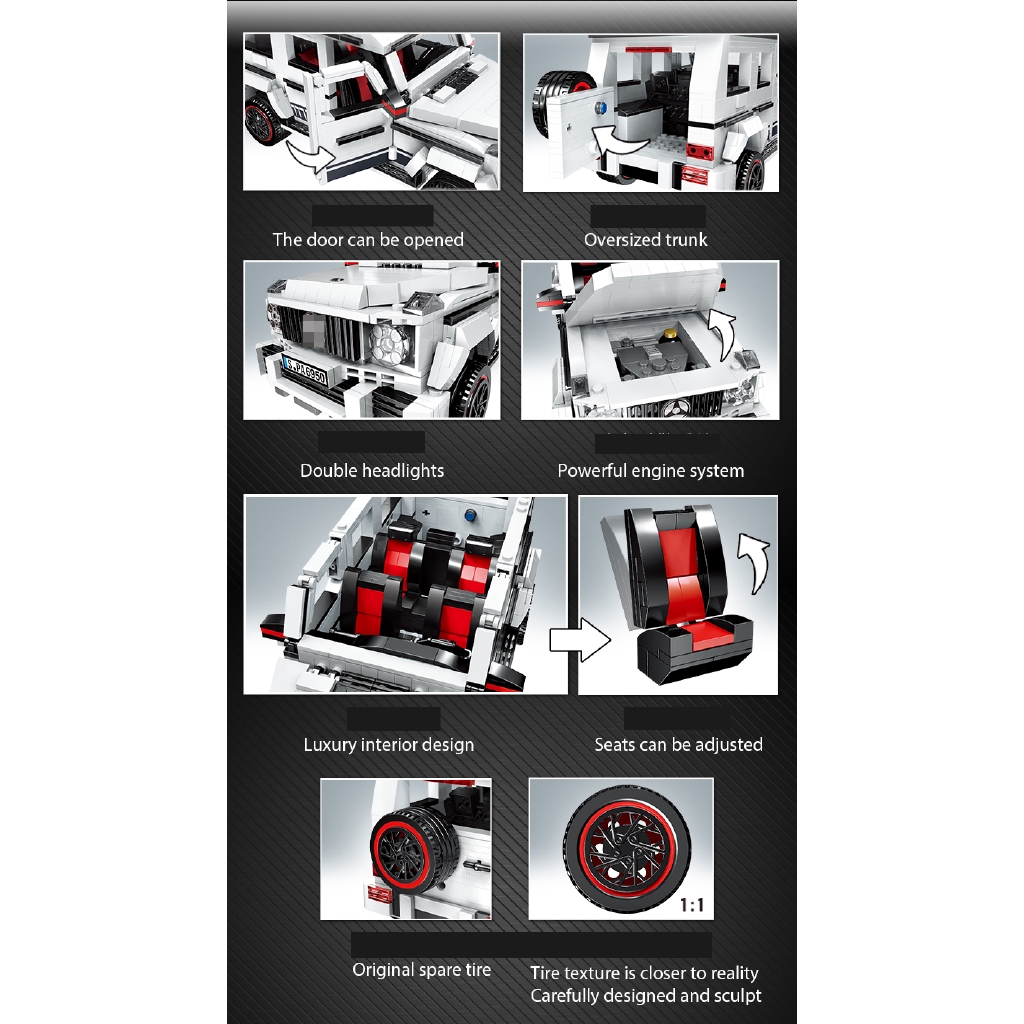 Mô hình lắp ráp xe SUV Mercedes G63 tương thích với Lego 6950