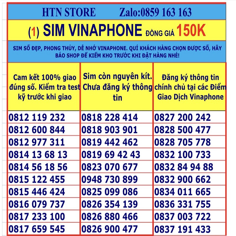 Sim vina số đẹp giá rẻ đồng giá 179k