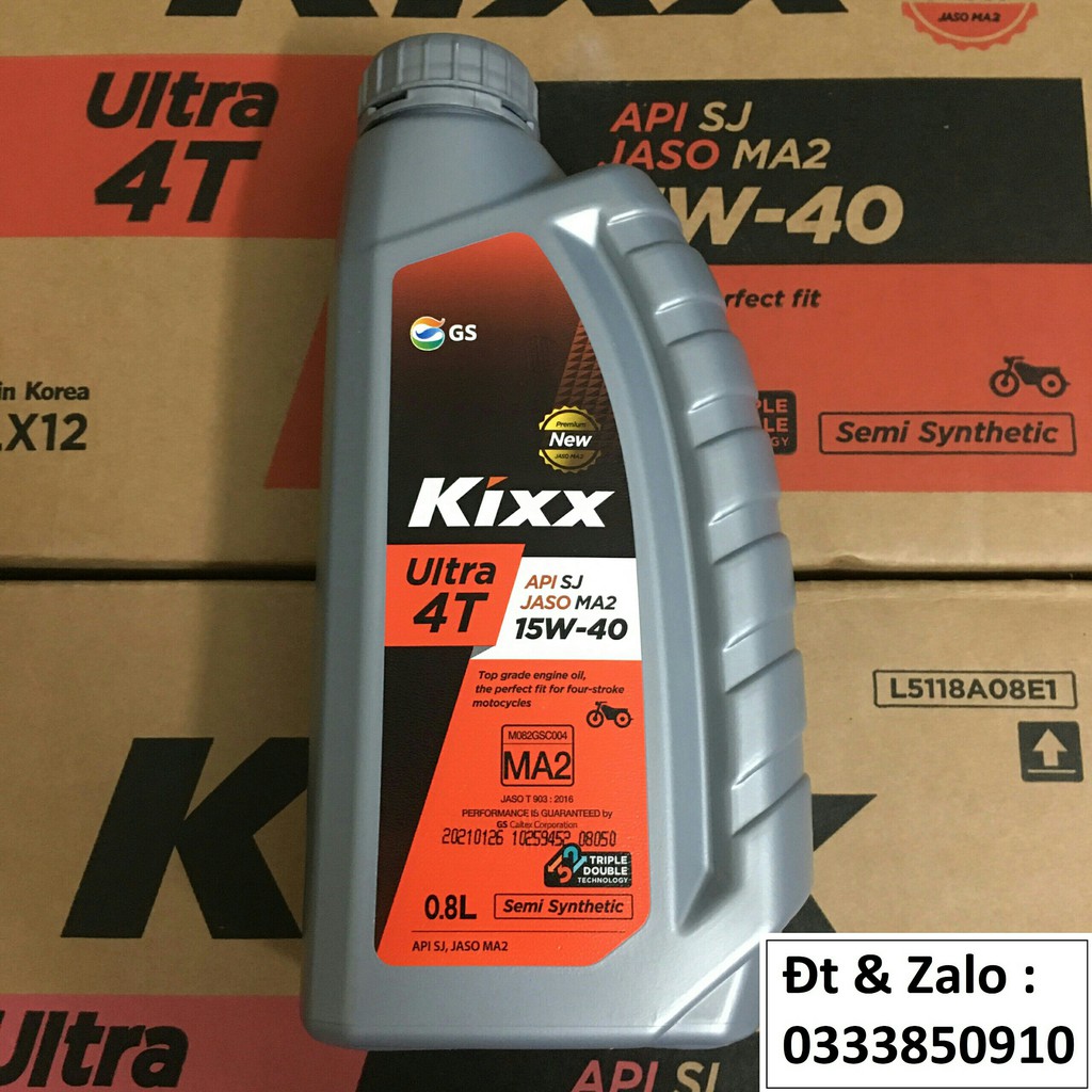 Nhớt xe số bán tổng hợp Kixx Ultra 4T Semi Synthetic 15w40