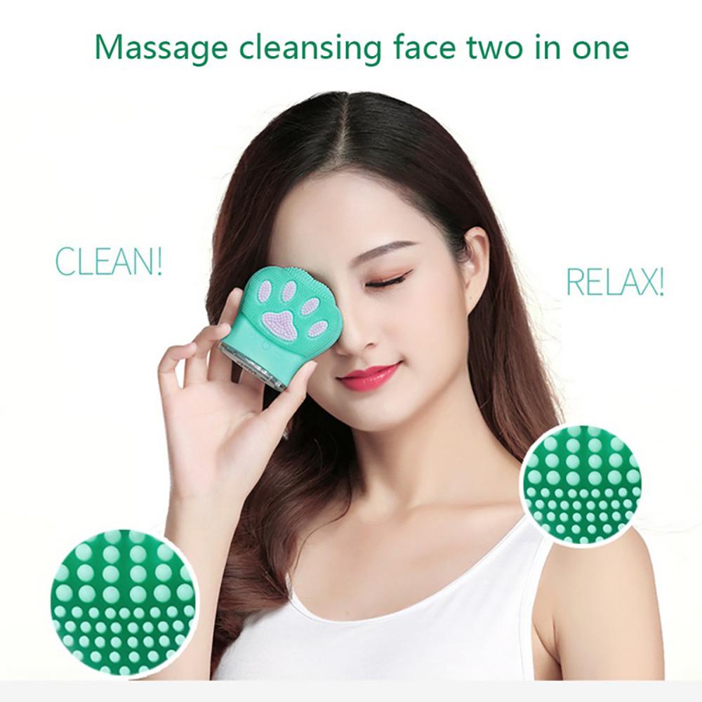 OCEANMAP Máy Rung Siêu Âm Rửa Mặt Bằng Silicon Mềm Chống Thấm Nước Loại Bỏ Mụn Đầu Đen Làm Sạch Sâu Ch