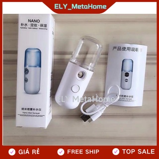 Máy phun sương tạo độ ẩm bình xịt khoáng nano xông chăm sóc cho da mặt cầm tay mini - Máy Phun Xương Xịt Khoáng NaNo ELY