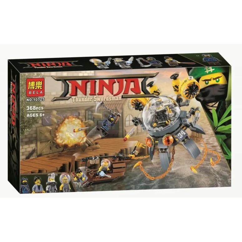 Đồ chơi lắp ráp Lego Ninjago Movie Bela 10725 Xếp Mô Hình Minifigures Ninja Jay Mech Robot Nhện 368 chi tiết