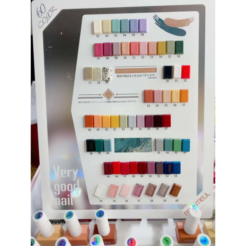 very good nail 60 màu-tặng bảng màu-base top
