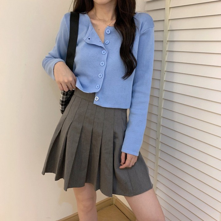 Áo Croptop YAN Tay Dài Nữ Hàn Quốc - COLLY