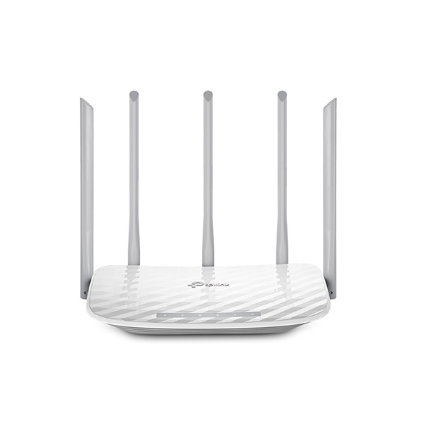 Bộ phát sóng Wifi  5 Râu băng tần kép Chuẩn AC1350 TP-Link Archer C60 Trắng